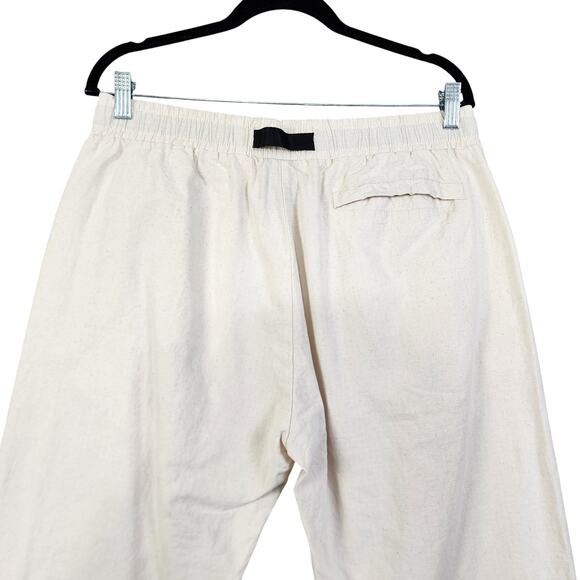 Krooked Eyes Mens Ripstop Elastic Waist Pant Size Large Skater Straight Leg Belt - Picture 4 of 12